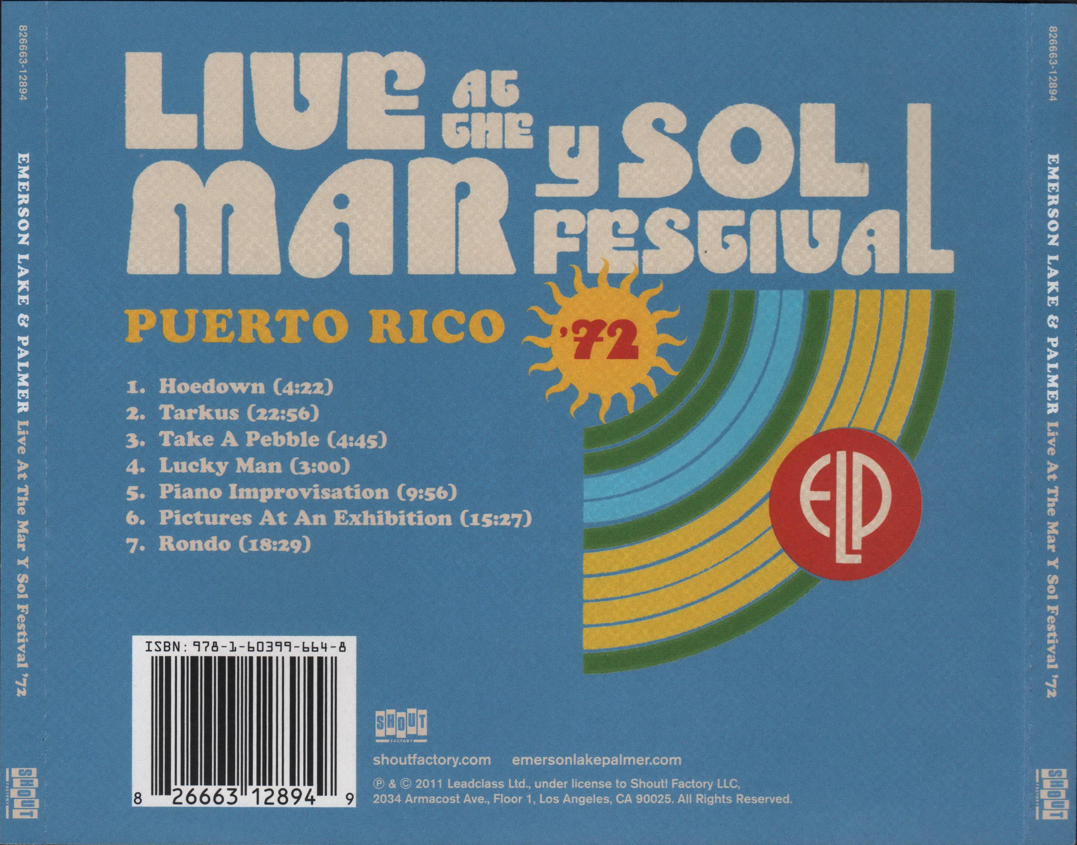 Emerson, Lake and Palmer Live At The Mar Y Sol Festival 1972 : Back